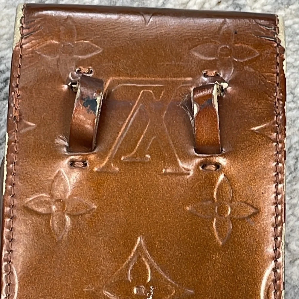Louis Vuitton Monogram Vernis Greene Cigarette Case Pochette Brown Copper TH0013